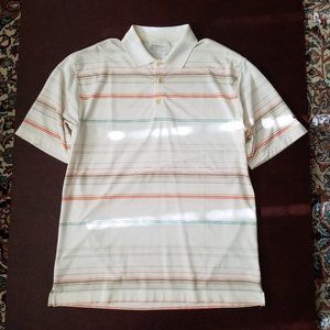 Nike White Striped Polo Shirt